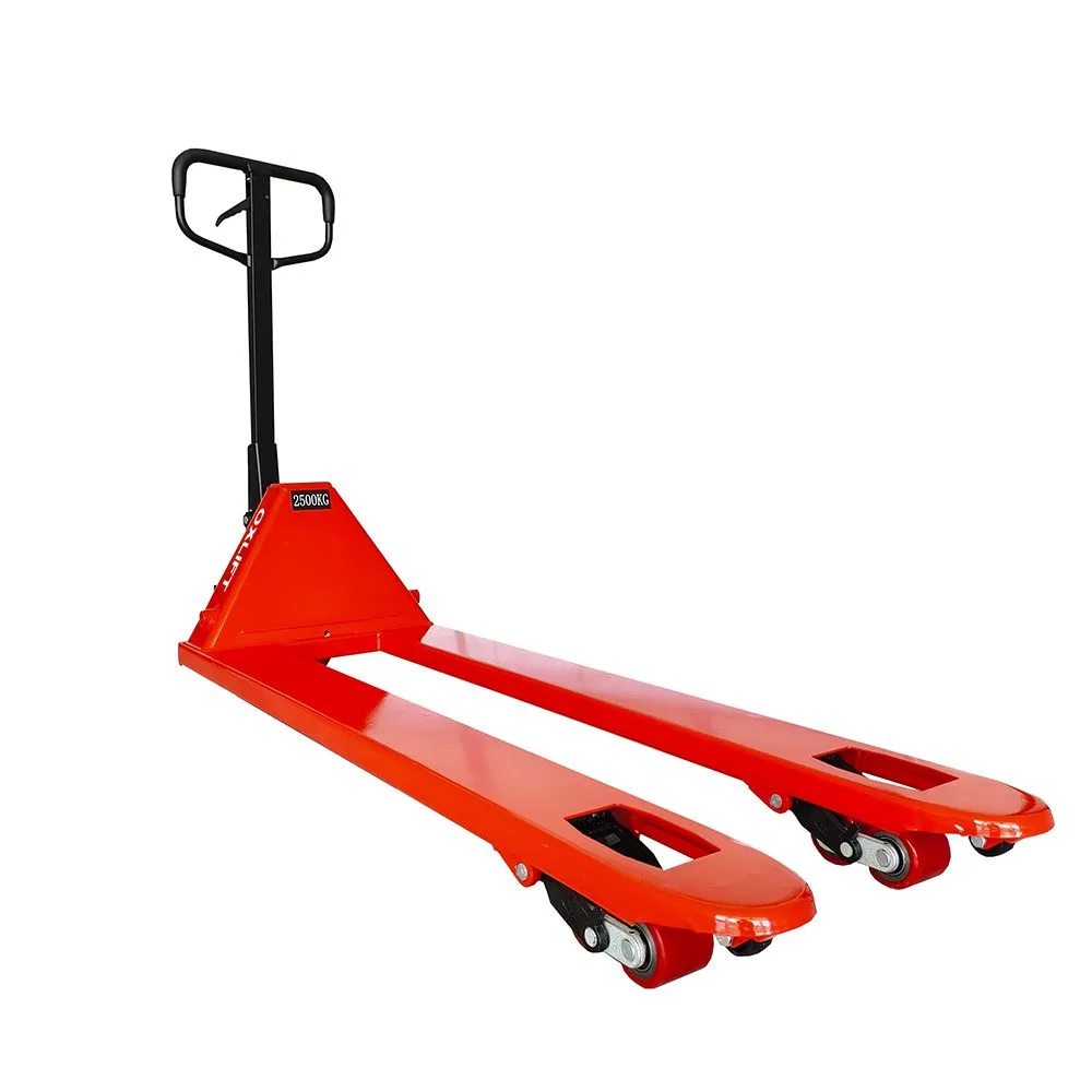 фото ручная гидравлическая тележка длинновильная oxlift ox25-l1500 1500 мм 2500 кг