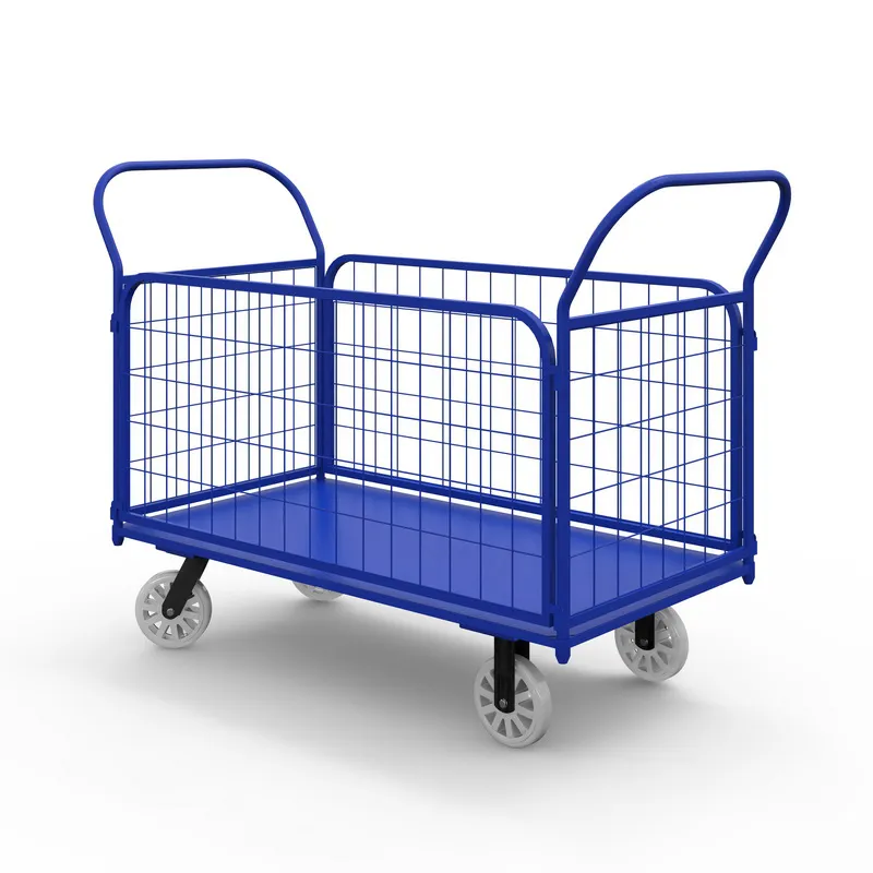фото тележка платформенная с сетчатыми бортами тс 1 (500х800) г/п 600 кг.200 нейлон/пластик
